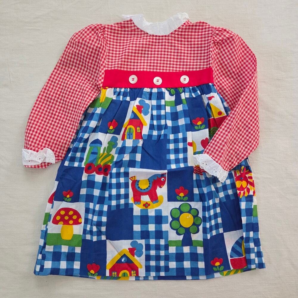 Vintage 70s House/Toys/Mushroom Dress 4t
